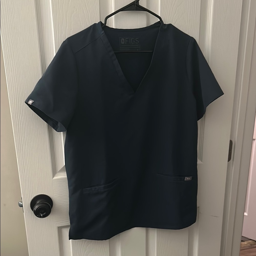 FIGS Dark Harbor Blue Scrub Top